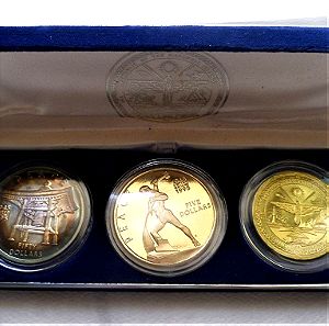 MARSHALL ISLANDS 1995  (UNC 3 COIN set)  ***  includes 999 SILVER PROOF 31.3 gr ***