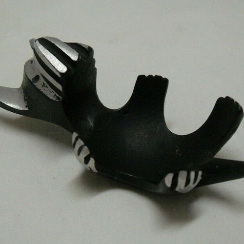 Walter Bosse Black Aluminum Dog Egg Cup used, Schnauzer Scottish Terrier