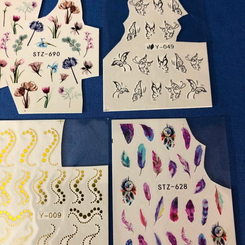 Water Nail Stickers Set of 6 used, full nail
