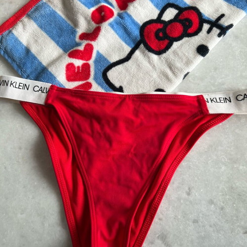 Calvin Klein bikini bottom like new, red, size small