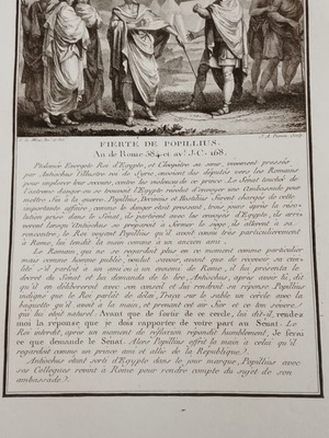 Χαλκογραφία Fierté de Popillius, ιστορική σκηνή 1790