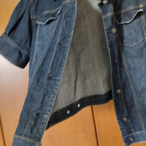 Prenatal short-sleeve denim jacket like new, dark blue, size M