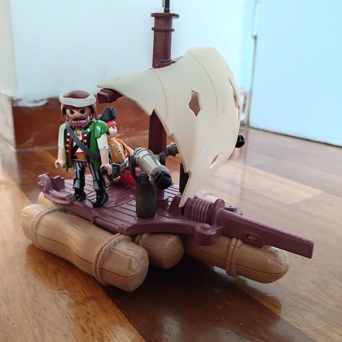Playmobil pirates with raft like new