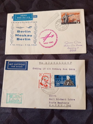 Lufthansa first flight covers 1958 and 1961 used