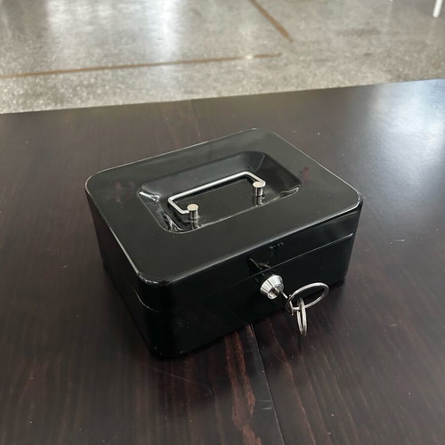 Black safe box like new with key