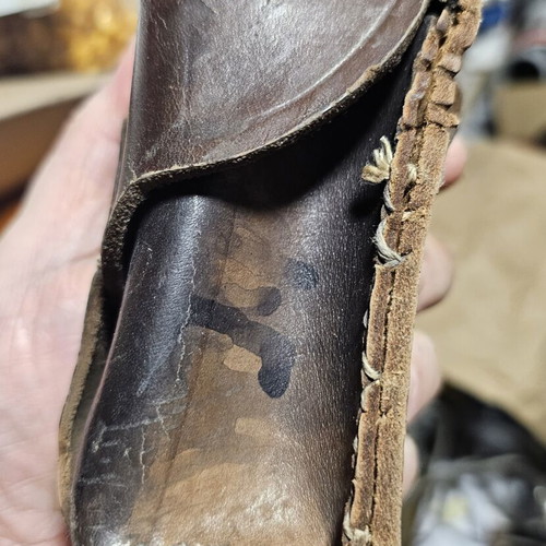 Vintage leather military equipment pouch used