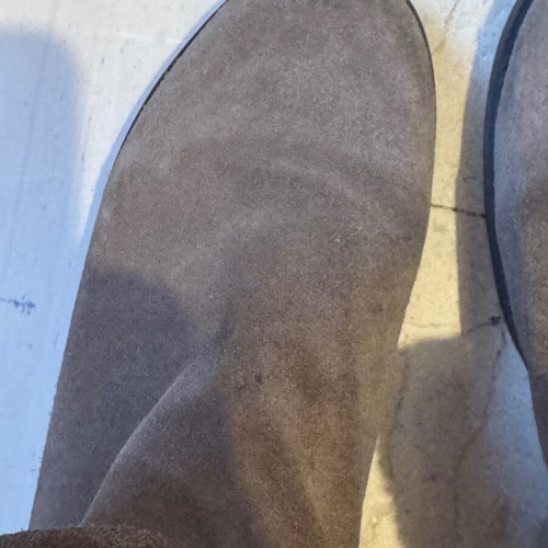 Women's suede boots with fur like new, size 42, beige