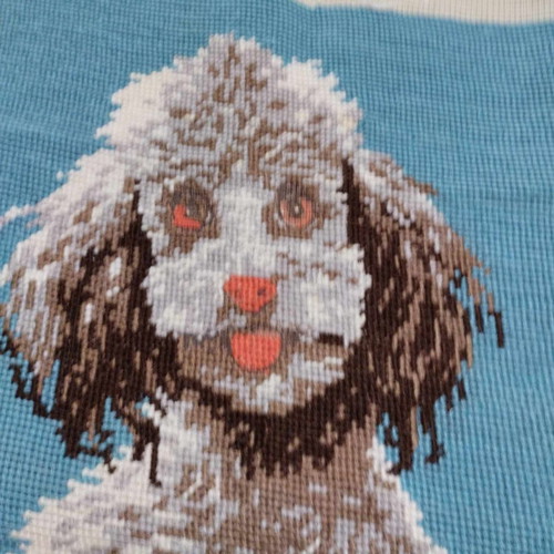 Children's handmade embroidery with dog new