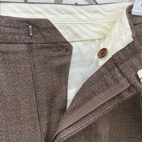 Luciano Barbera men's 3-piece suit, brown herringbone