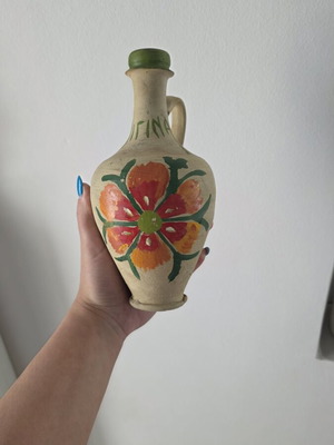 Traditional Aegina Clay Jug used with Painted Flower