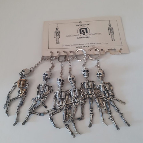 Skeleton keychains Biokonto set of 6 from the 80s new