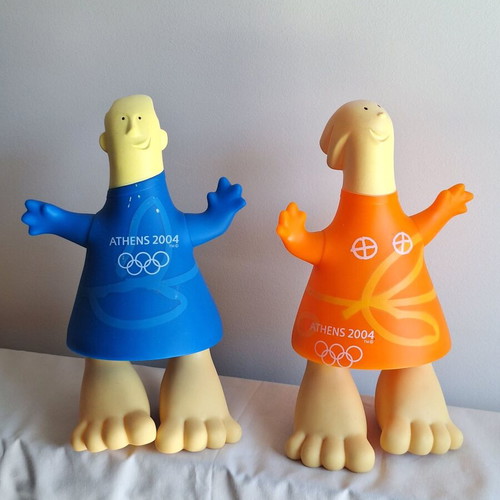 Athens 2004 Athena and Phevos Official Olympic Mascot Figures set