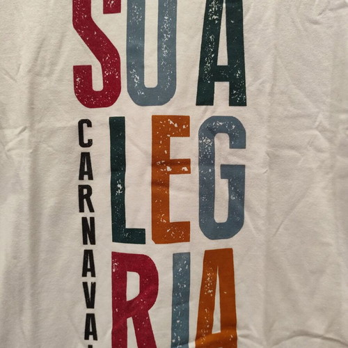 Hering t-shirt M white Só Alegria Carnaval