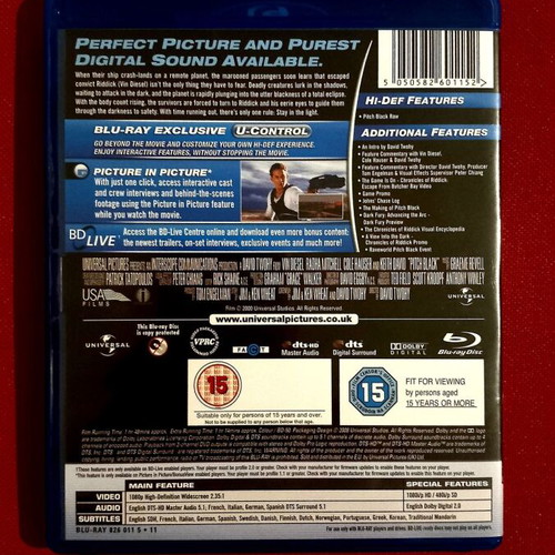 The Chronicles of Riddick Pitch Black Blu-ray used with Greek subtitles
