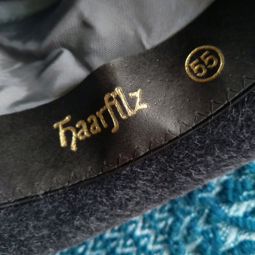 Hat lined with leather brim French vintage unique