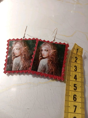 Handmade leather earrings new, laminated