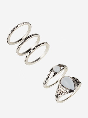 Ring set new, gray and silver