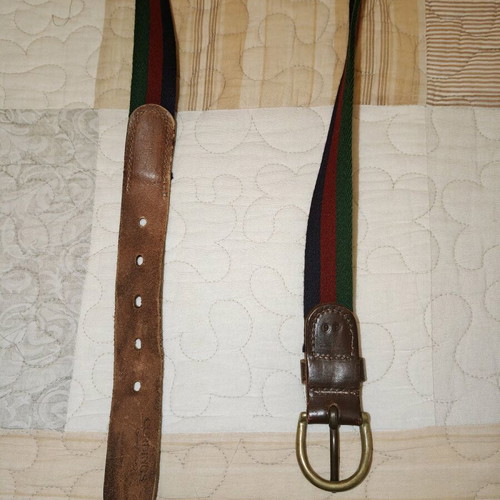Unisex fabric belt like new with leather details, Cordings