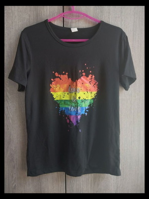 Μπλούζα Rainbow Pride μαύρη, καινούργια, μέγεθος S, πακέτο 2