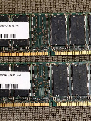 Micron 256MB DDR1 SDRAM 400MHz memory kit like new, 2x modules