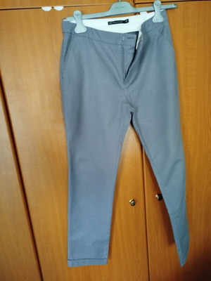 Zara women's straight-leg pants grey like new size 36-38