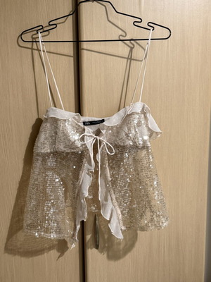 Zara sequin top like new, pink, size M