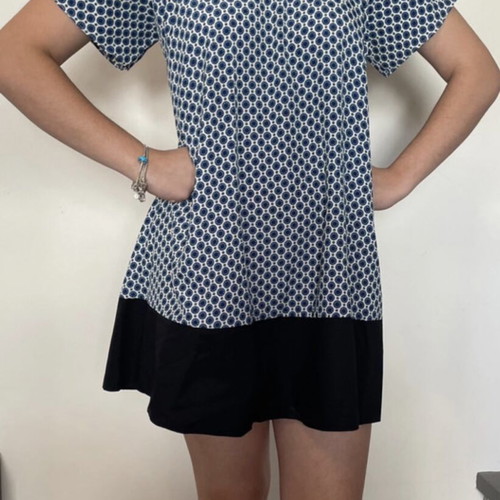 Manolo mini dress size S like new, white and blue