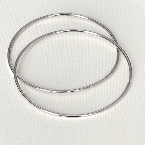 Hoop earrings white gold k18 like new