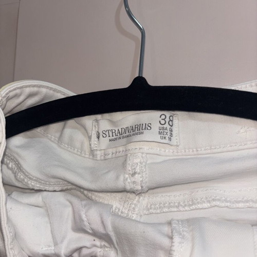 Stradivarius white flared pants like new, size M 38 10