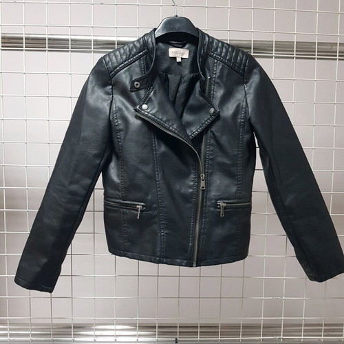 Only leather jacket for girl size 146 cm like new, black