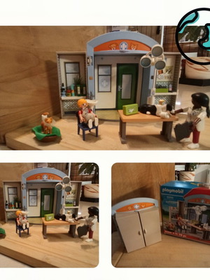 Playmobil 70309 Play Box Veterinary Clinic used with box and figures