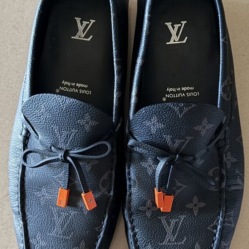 Louis Vuitton Monogram Eclipse Leather Loafers like new, size 42
