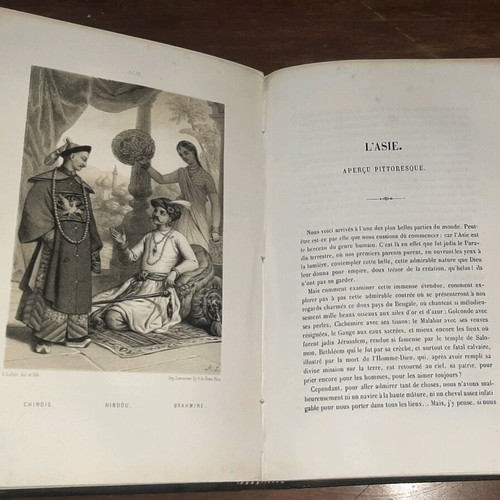 Geography and Ethnography of Various Nations with 9 Lithographs, like new, French edition
