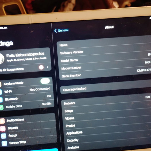 Apple iPad Air 2 16GB 4G Wi-Fi used, needs screen replacement