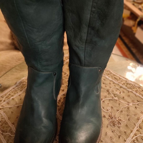 Diesel vintage leather boots used, petrol color, size 40