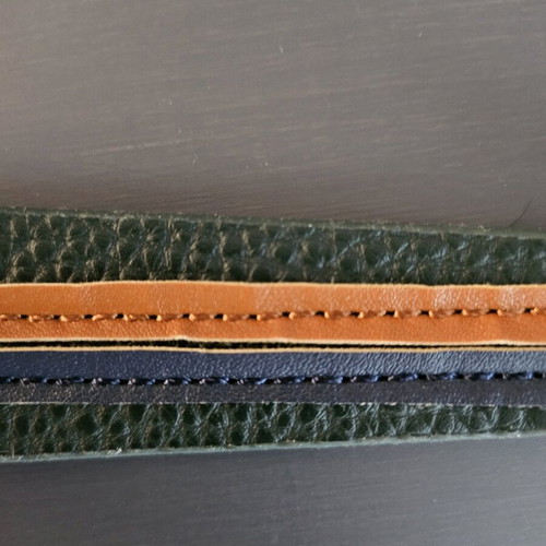 Shoulder bag strap new, dark green with decorative stripes