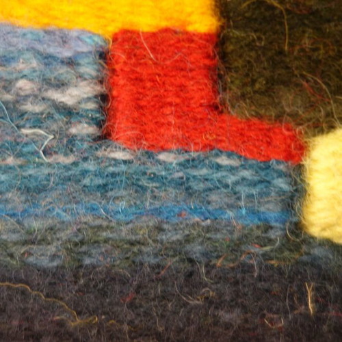 Woven wall hanging with squares new