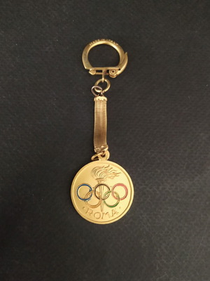 Olympic Games Rome 1960 Keychain like new, metal gold color