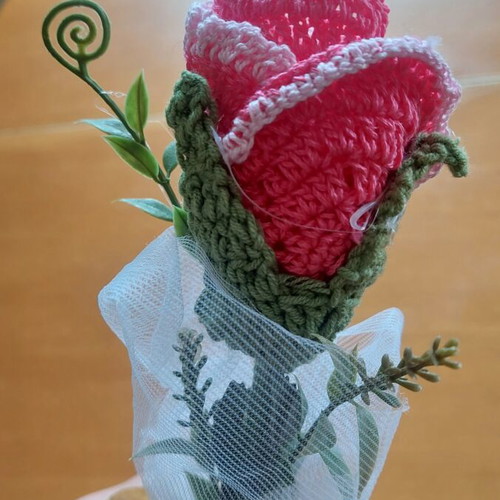Handmade crocheted flower