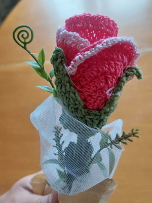 Handmade crocheted flower