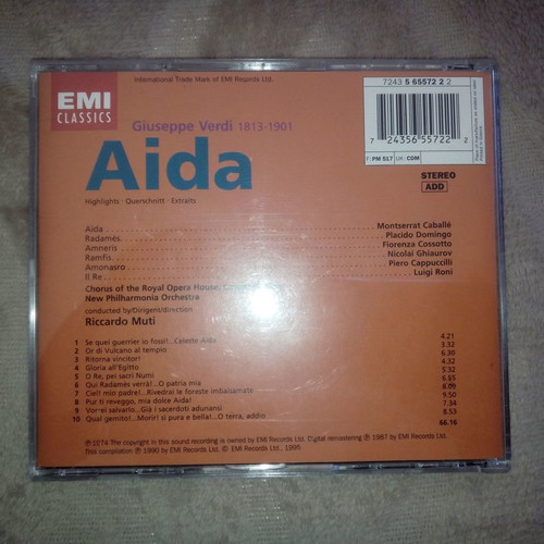 Aida by Verdi CD like new, classical opera with Montserrat Caballe