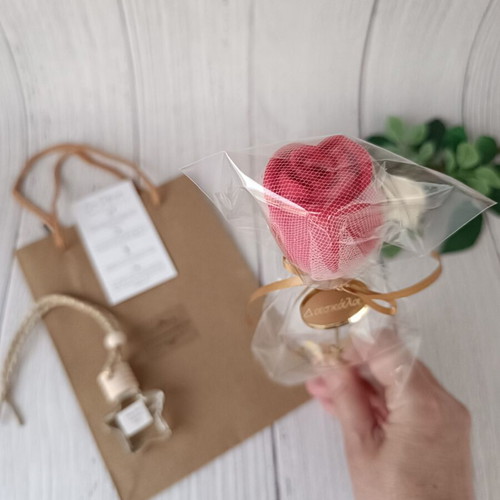 Handmade Gift Set with Aromatic Wax Rose and Car Diffuser for Teacher