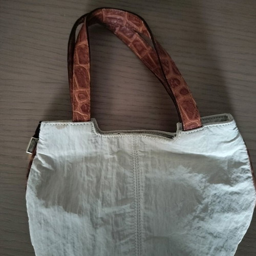 Bric's handbag used with fabric body and leather handles