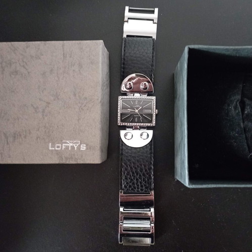 Lofty's Women's Watch with Strass, Black Strap, Like New