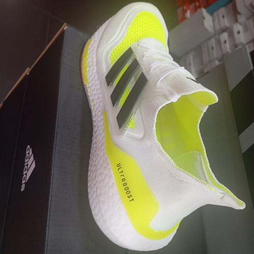 Adidas Ultraboost21 new athletic shoes white yellow