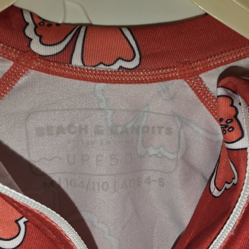 Beach & Bandits Girls' Swimsuit with Short Sleeves like new, size 104-110