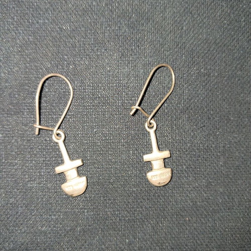 Silver Cycladic Idol Earrings like new