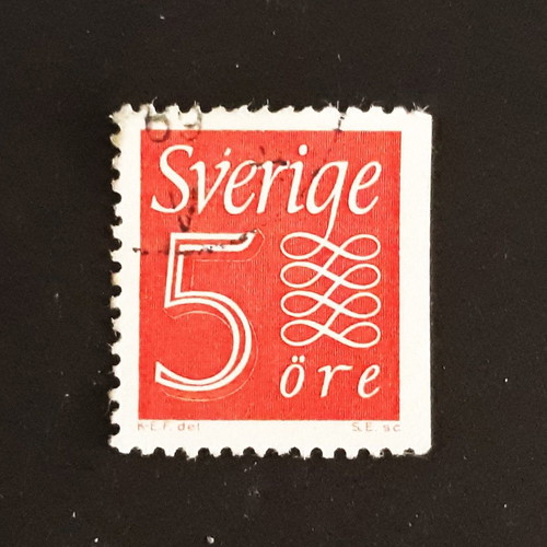 Γραμματόσημο Σουηδίας 1957 5 ore Numeral type (1) κόκκινο, σαν καινούργιο