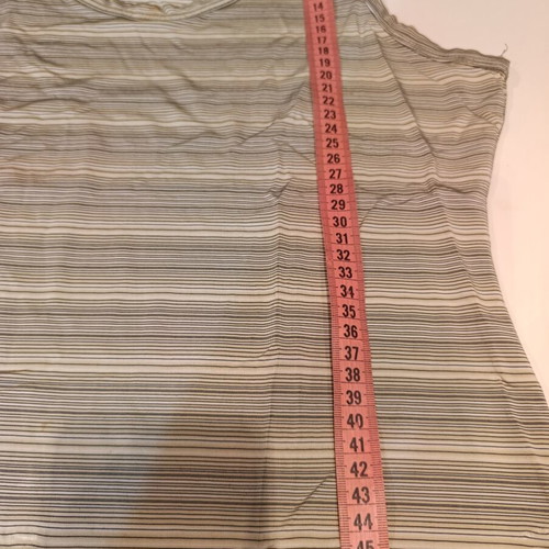 Cropped striped tank top beige-brown, Large