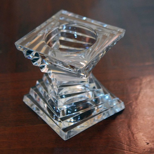 Crystal double candle holder like new, luxurious heavy construction